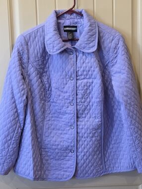 Requirements Woman Lavender Quilted Snap Front Jacket 1X Light Purple